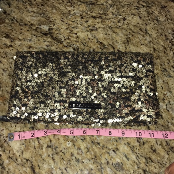 BCBGeneration matte gold and black sequin clutch - Picture 2 of 6